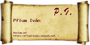 Pflum Iván névjegykártya